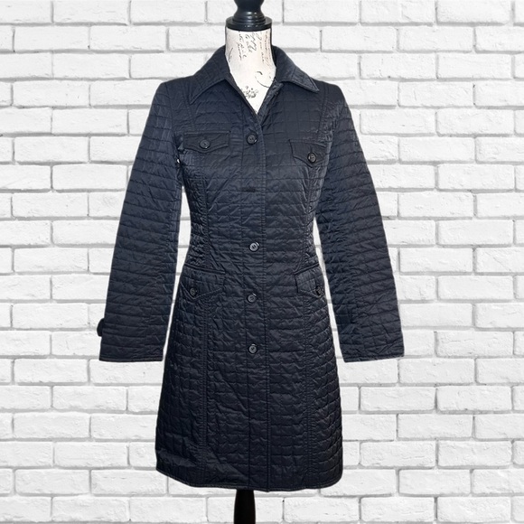 Express Black Trench Coat with Quilted Design - Picture 1 of 6